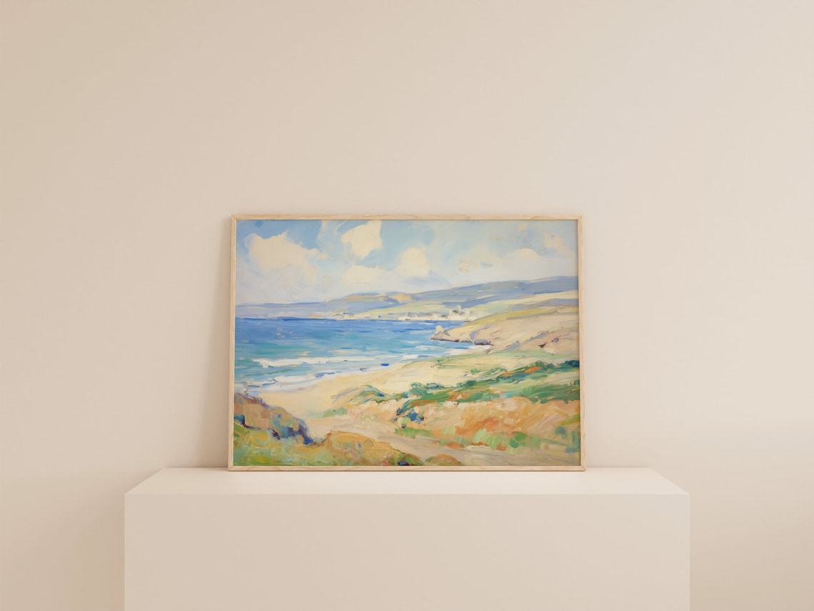 Coastal Beach Print, Vintage Ocean Wall Art - Image 2