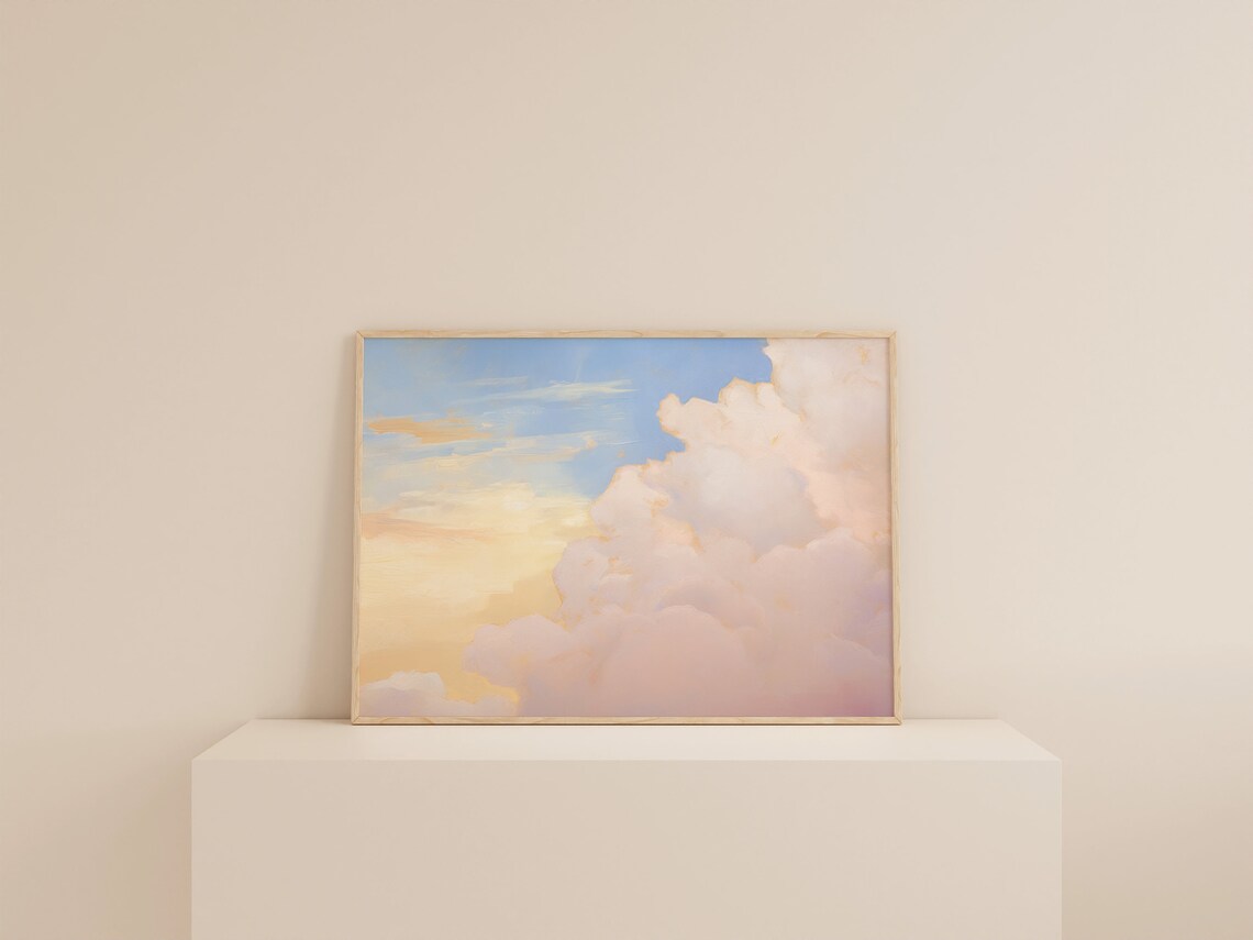 Cloud Print Coquette Room Decor, Art Print - Image 2