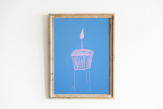 Pink Cupcake Print Girly Dorm Poster Preppy Printable Wall Art Cute Food Illustration
