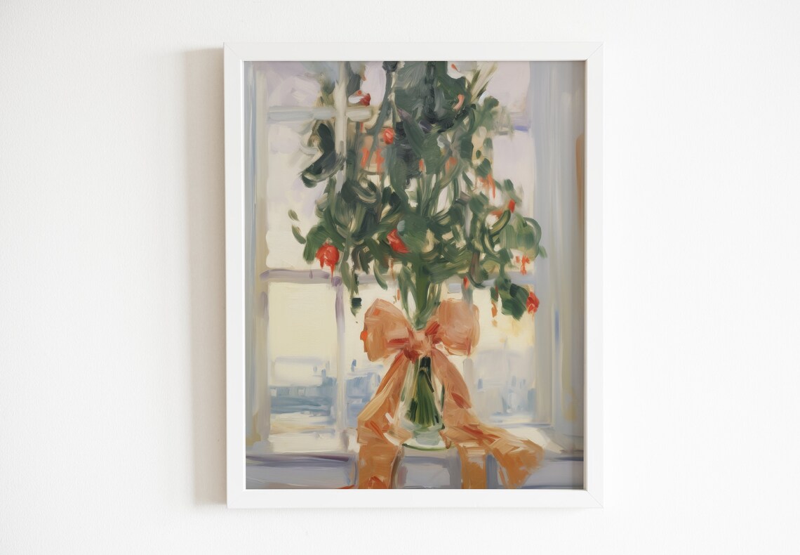 Girly Christmas Tree Art Print, Festive Holiday Decor - Image 2