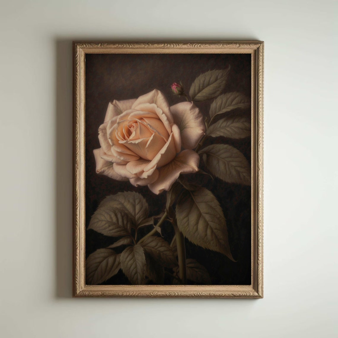 Moody Rose Painting Dark Academia Floral Vintage Botanical Print Moody Floral Art Print Antique Painting Aesthetic - Image 5