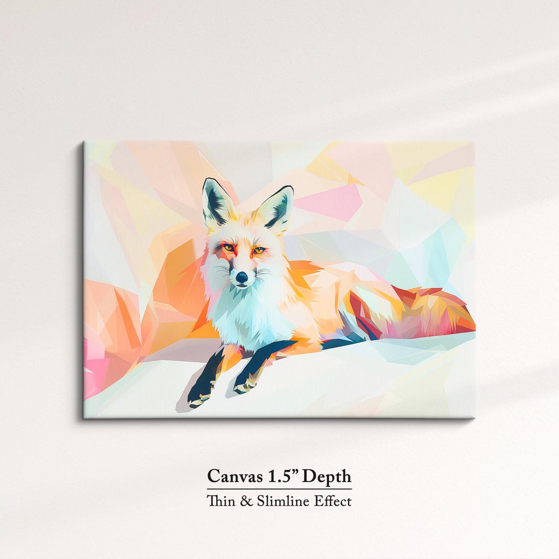Fox Geometric Low Poly Pastel Abstract Modern Wildlife Wall Poster - Image 3
