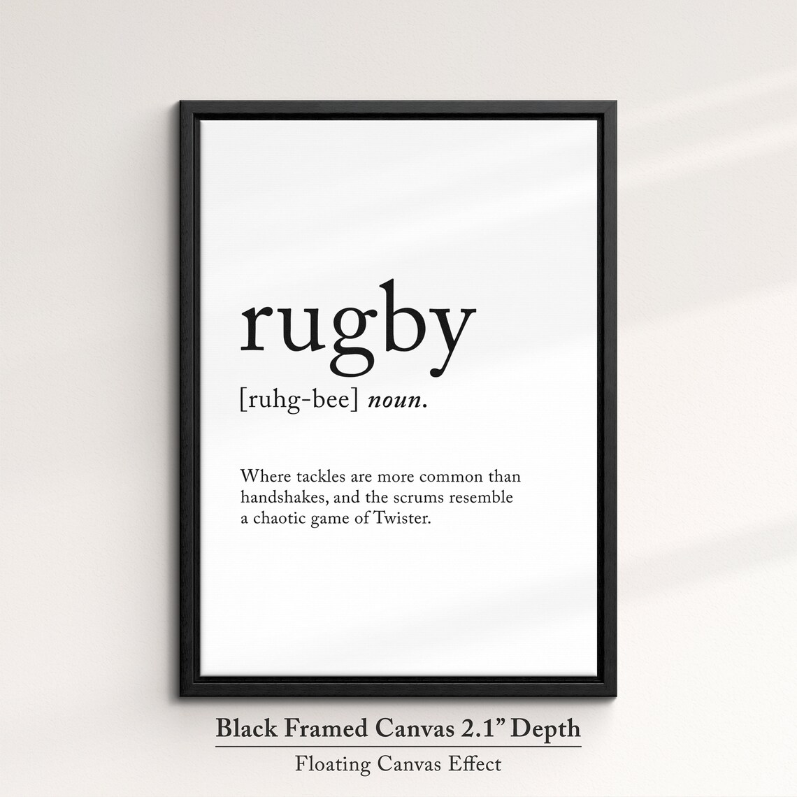 Rugby Definition Dictionary Funny Sports Quote Minimalist Framed Print Framed Wall Art Poster Home Decor Interior Rugby Gift - Image 2