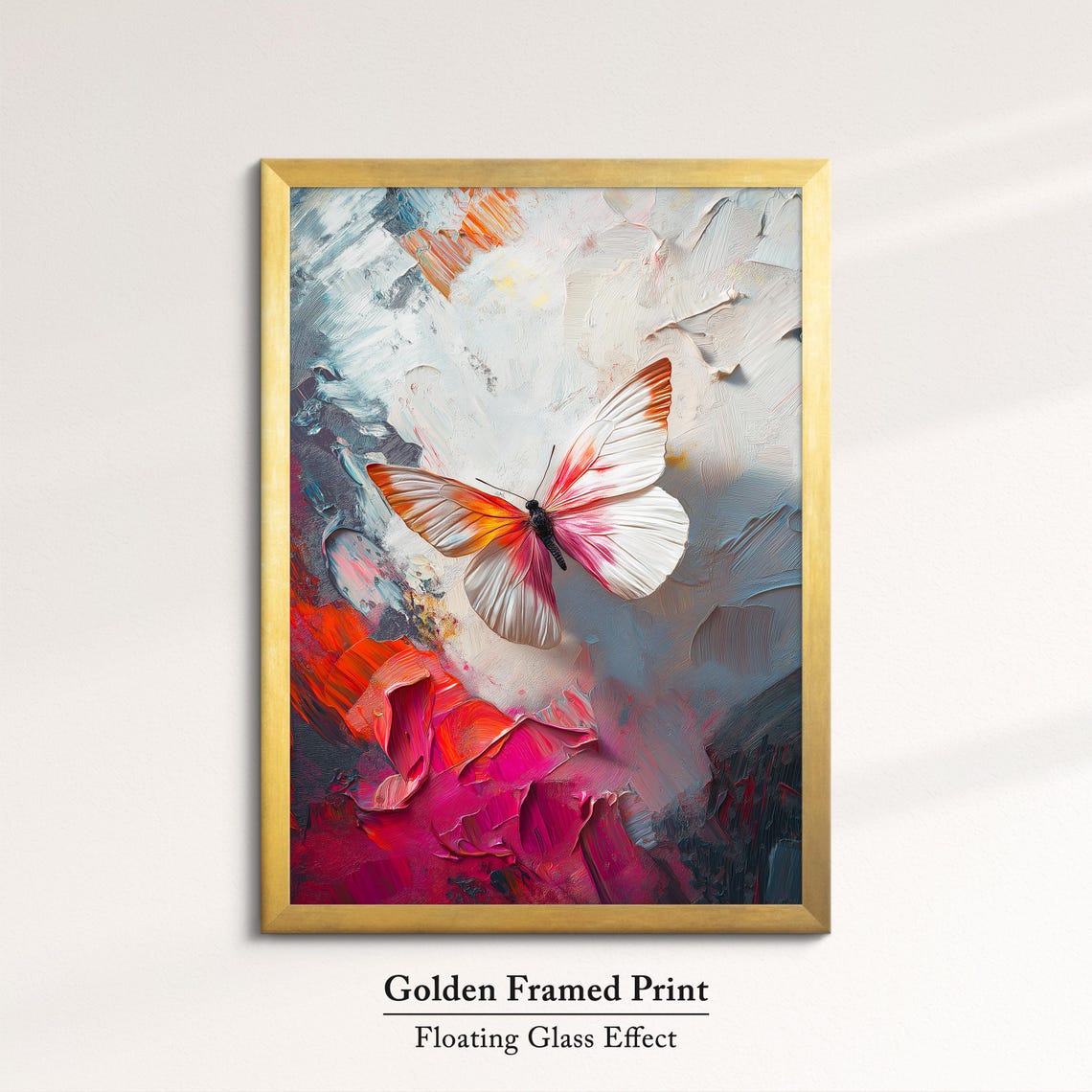 Colorful Butterfly Abstract Oil Painting Framed Print Framed Portrait Wall Art Poster Home Decor Interior Butterfly Lover Gift - Image 5