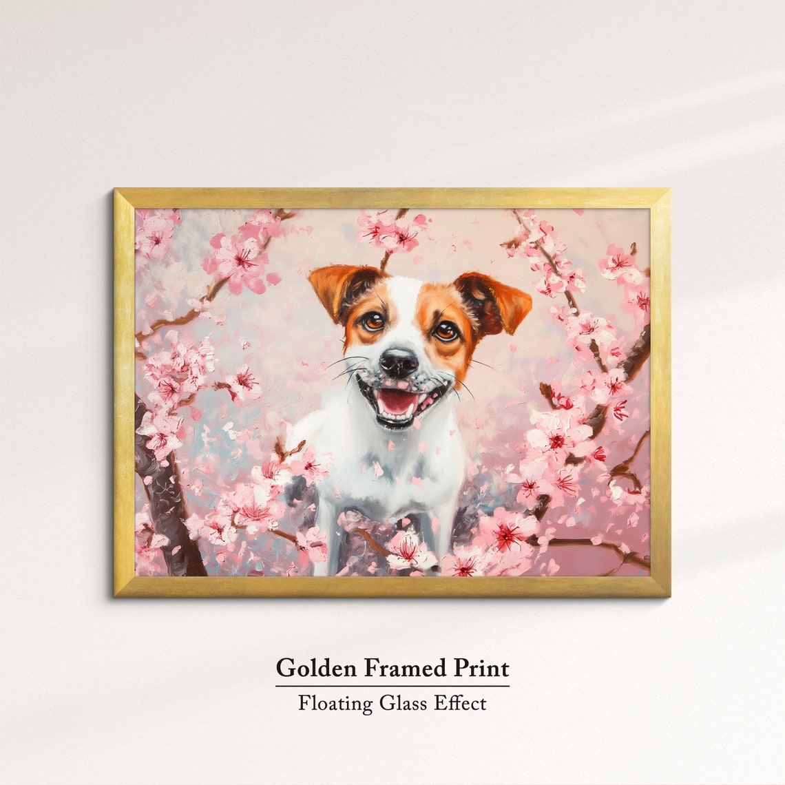 Cheerful Jack Russell Terrier Portrait In Blooming Cherry Tree Poster - Image 5