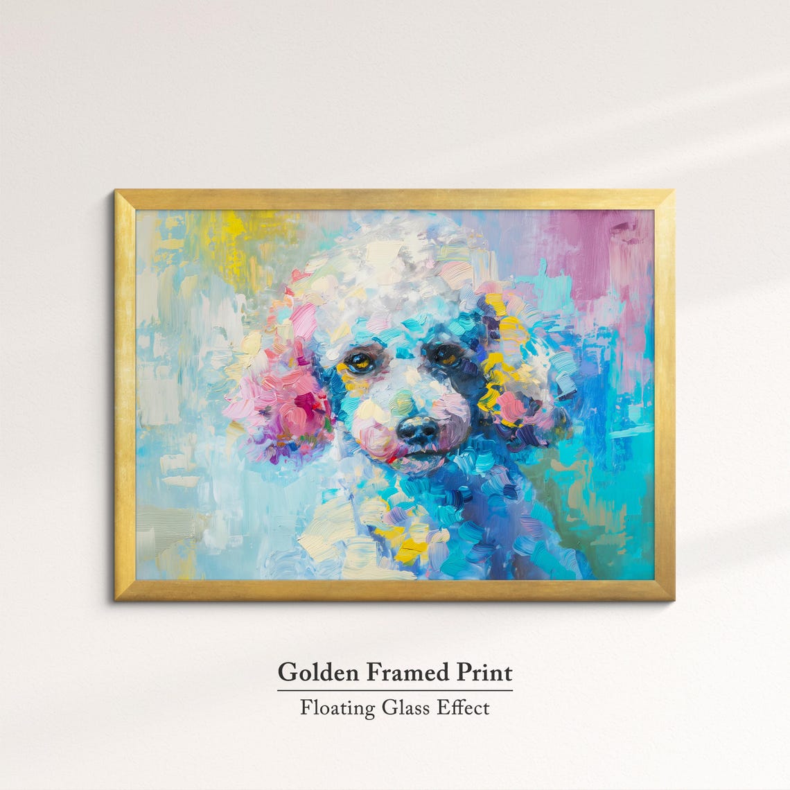 Colorful Abstract Poodle Puppy Oil Painting Pastel Art Poster - Image 5