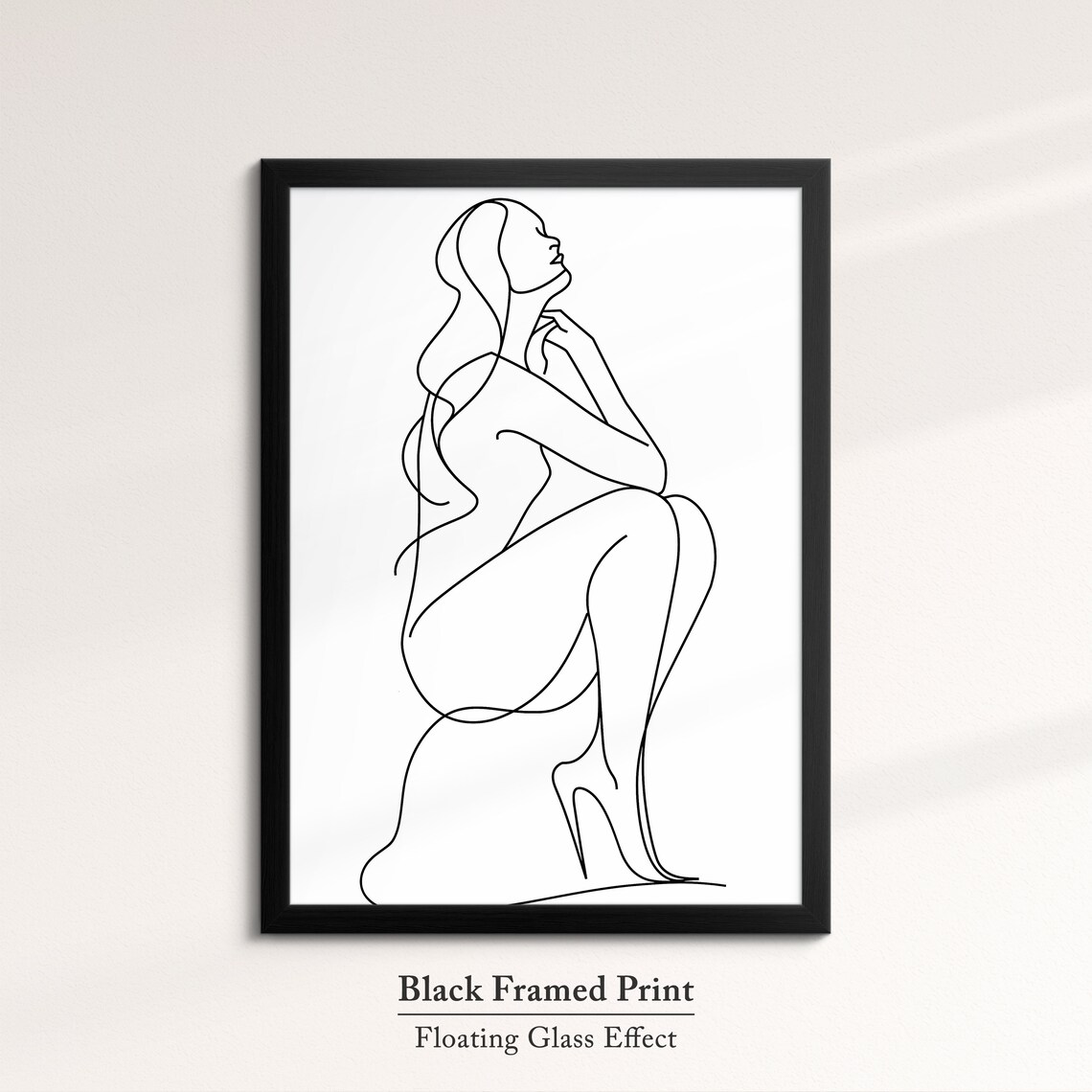Kneeling Woman Pose Continuous Line Art Drawing Minimalist Wall Decor Poster - Image 8