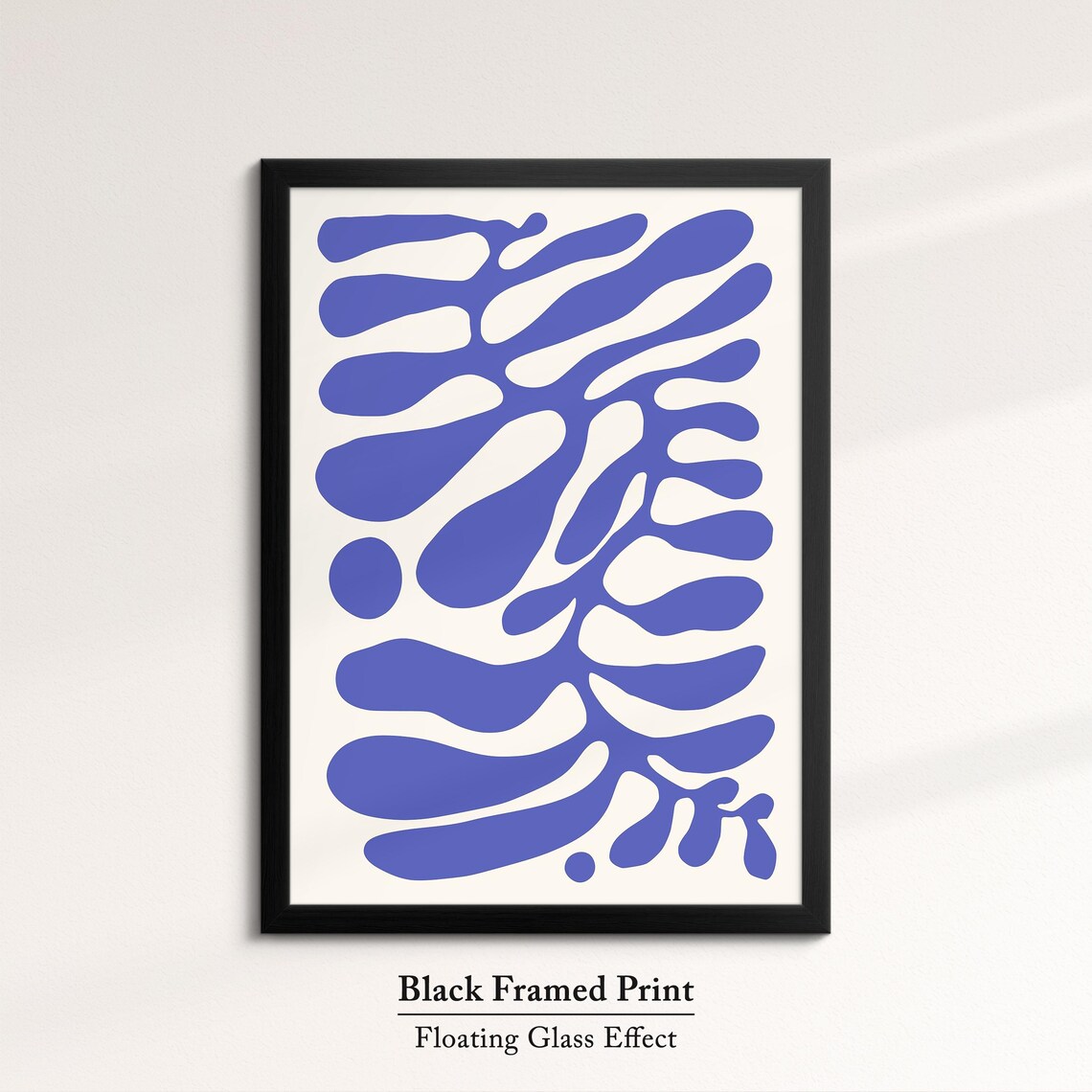 Blue Organic Shapes Abstract Art Matisse Style Modern Minimalist Wall Art Poster - Image 8