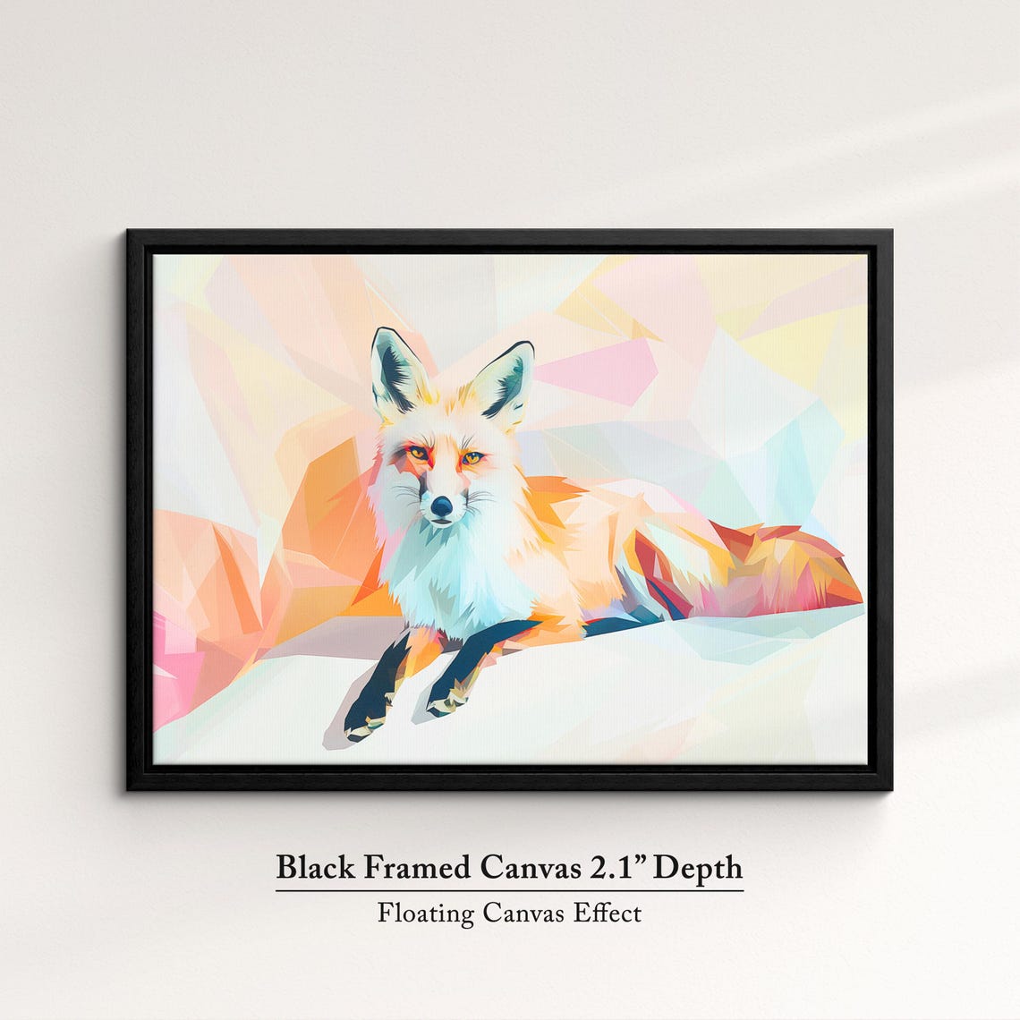 Fox Geometric Low Poly Pastel Abstract Modern Wildlife Wall Poster - Image 2