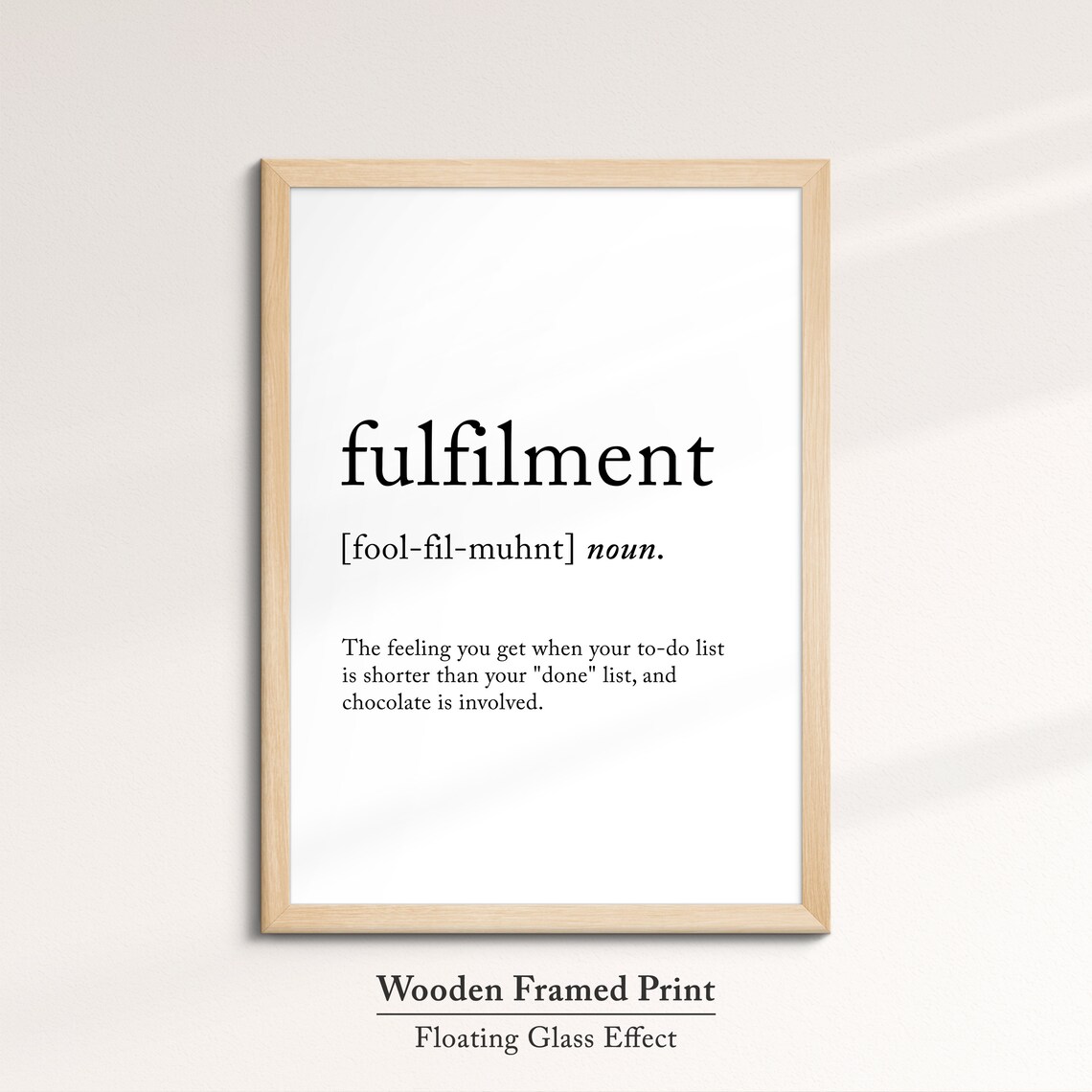 Fulfilment Funny Definition Dictionary Quote Minimalist Framed Print Framed Wall Art Poster Home Decor Interior Inspirational Gifts - Image 6