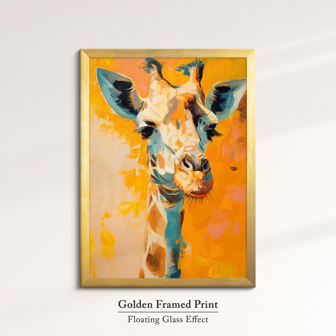 Colorful Giraffe Abstract Oil Painting, Wall Art Print - Image 5