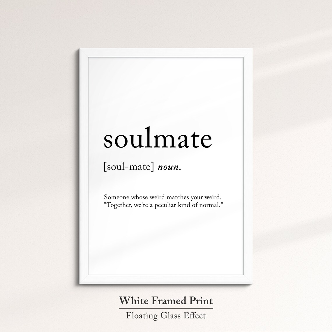 Soulmate Minimalist Definition Quote Word Art Framed Print Framed Female Wall Art Lady Poster Feminine Home Decor Gifts For Her - Image 7