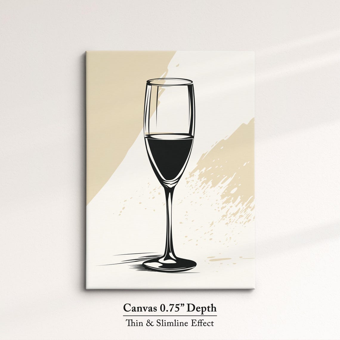 Minimalist Champagne Flute Sketch Modern Black And White Bar Print - Image 4