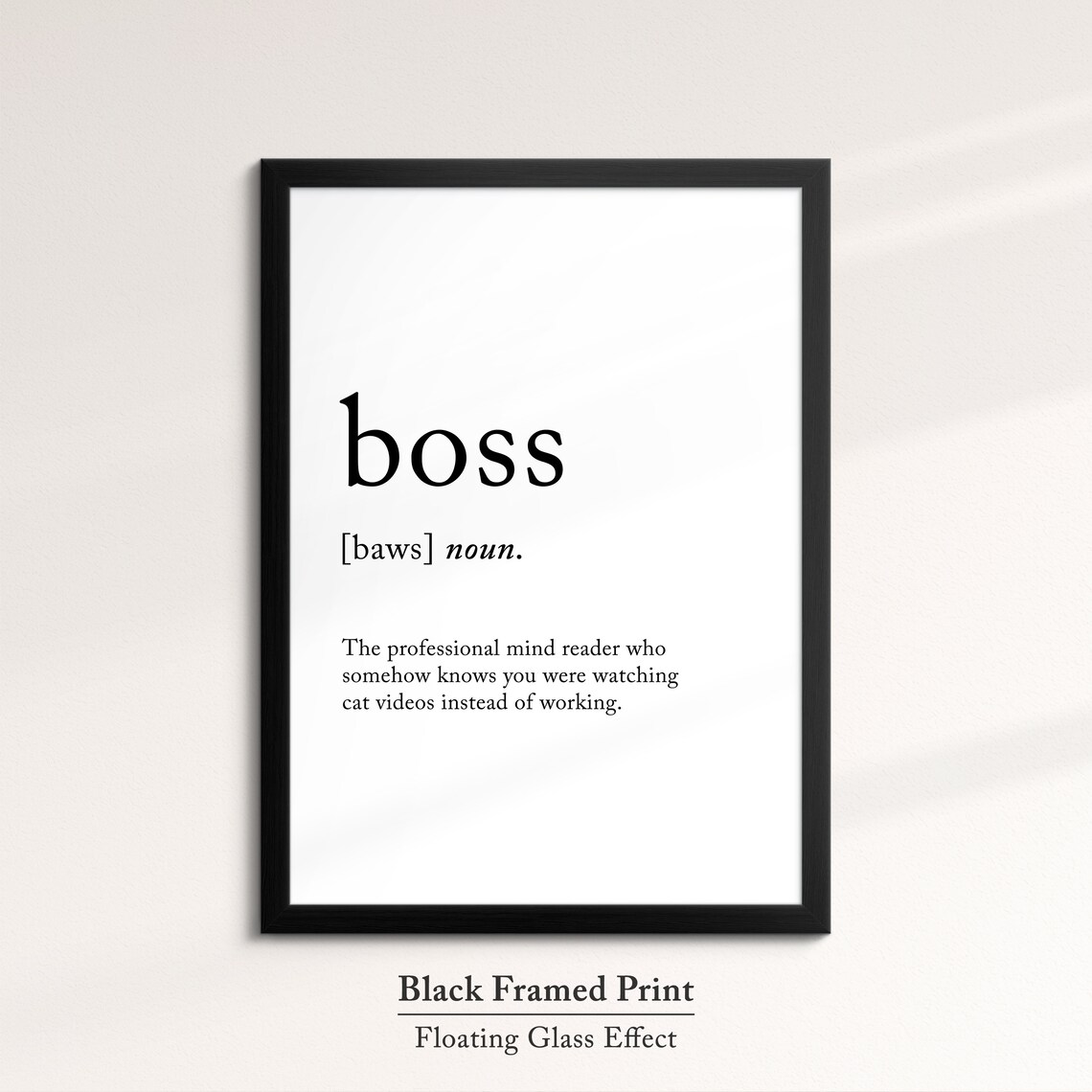 Boss Funny Definition Dictionary Quote Minimalist Framed Print Framed Wall Art Poster Home Decor Interior Gifts For Entrepreneur - Image 8
