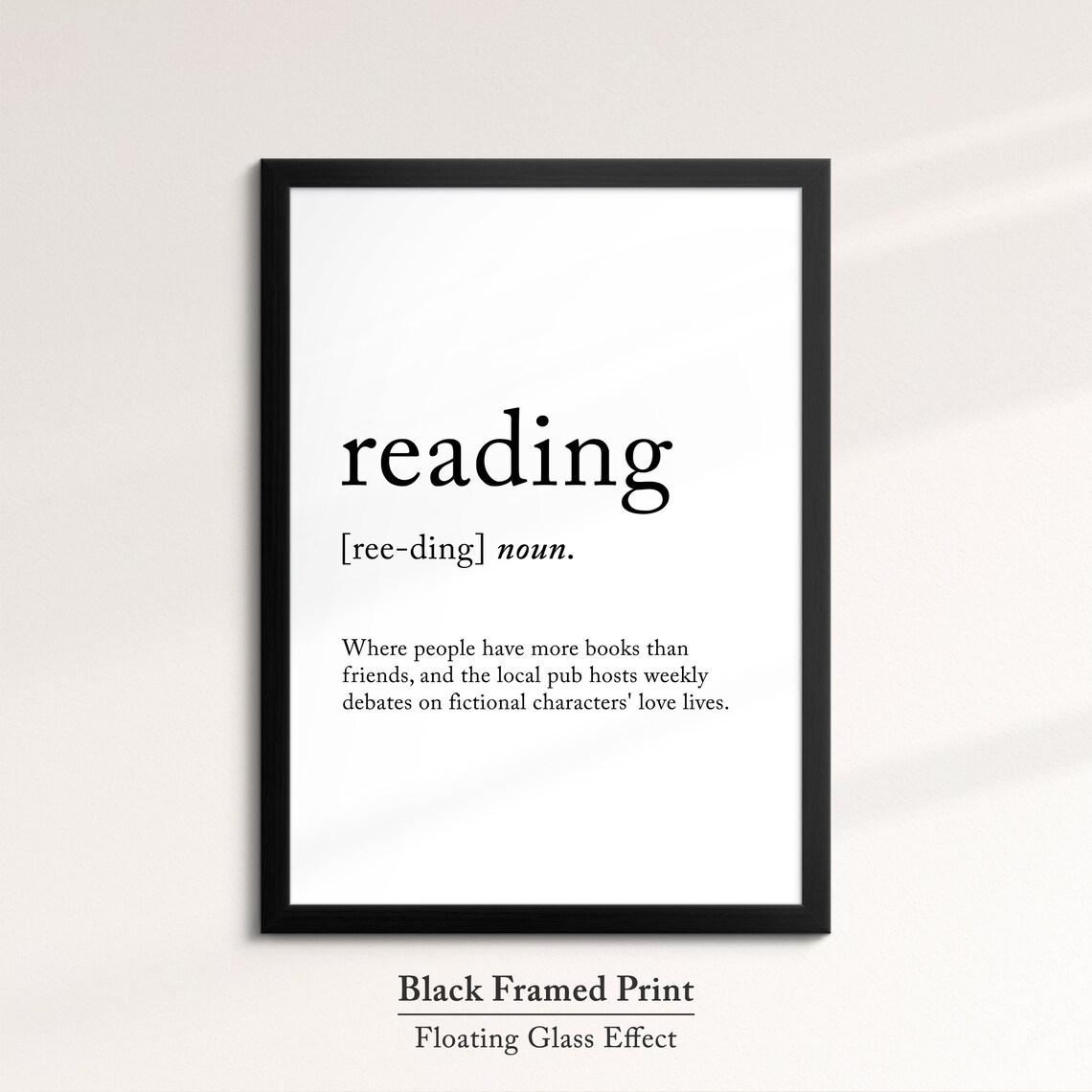 Reading England Uk Definition Dictionary Funny Quote Minimalist Framed Print Framed Wall Art Poster Home Decor Interior Gifts - Image 8