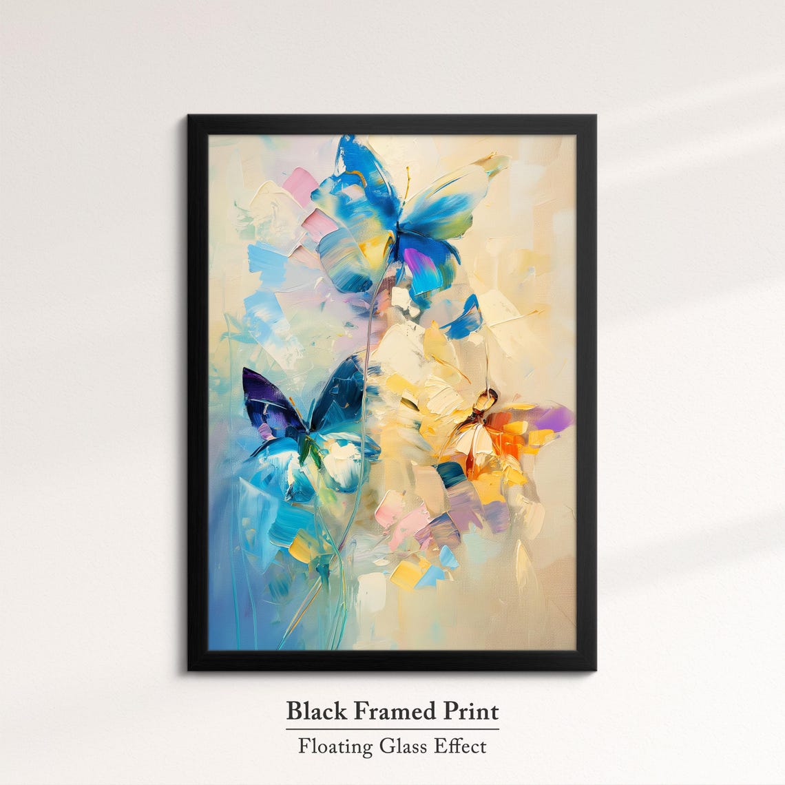Colorful Butterflies Abstract Oil Painting Framed Print Framed Portrait Wall Art Poster Home Decor Interior Butterfly Lover Gift - Image 8