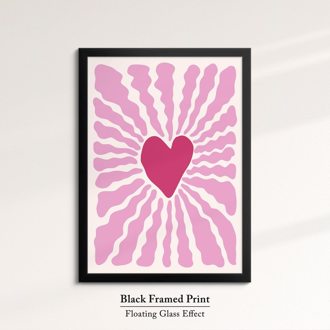 Pink Heart Abstract Organic Shapes Modern Minimalist Love Decor Wall Art Poster - Image 8