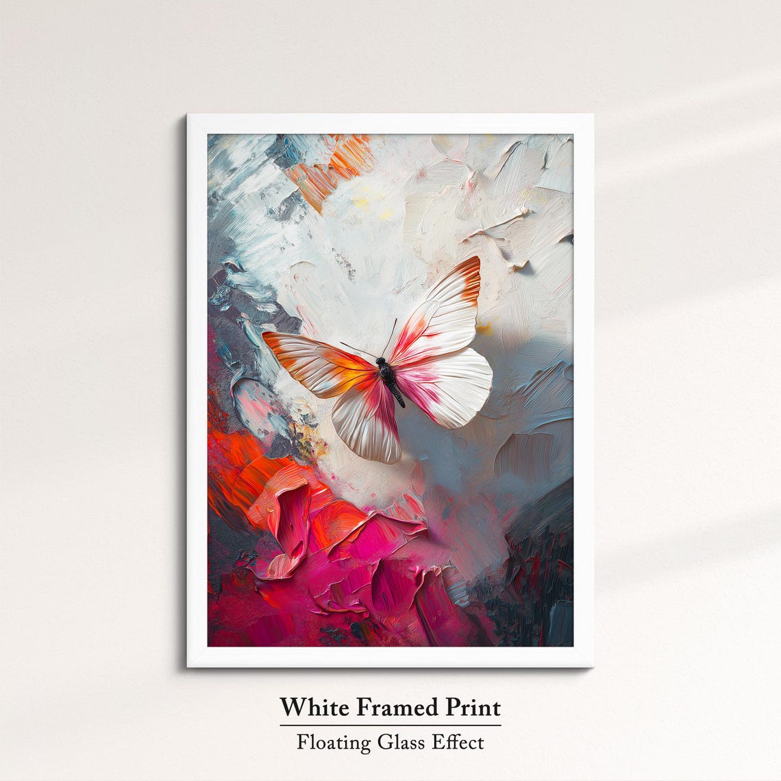 Colorful Butterfly Abstract Oil Painting Framed Print Framed Portrait Wall Art Poster Home Decor Interior Butterfly Lover Gift - Image 7