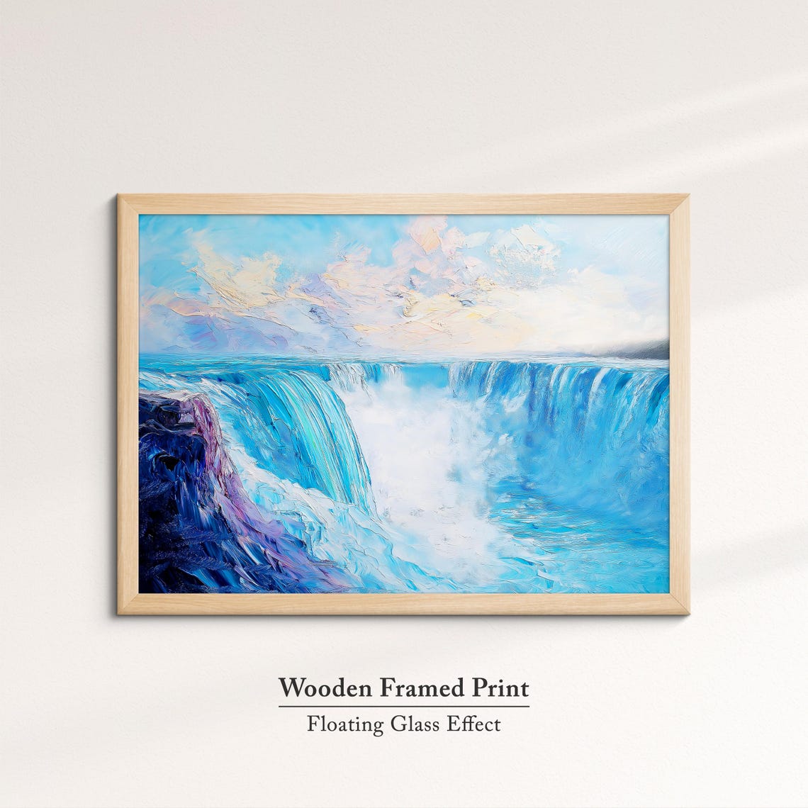Niagara Falls Blue Waterfall Impressionist Oil Painting Travel Poster - Image 6