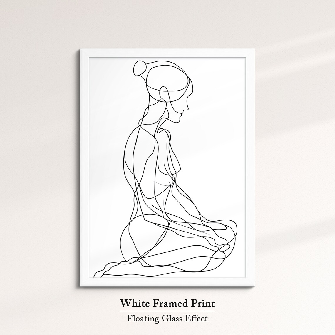 Seated Woman Profile Minimalist Line Art Drawing Modern Feminine Wall Art Print - Image 7