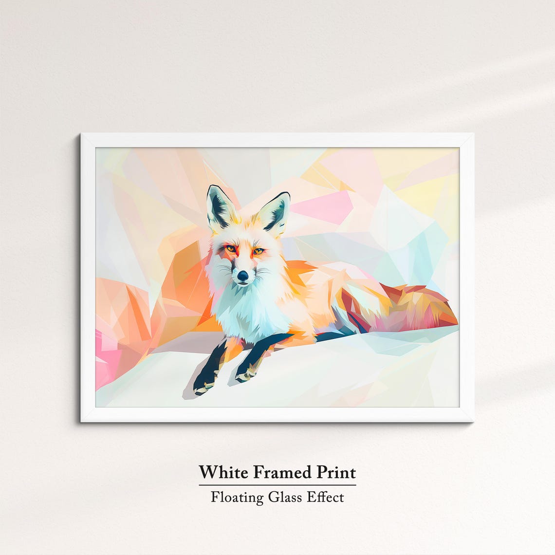 Fox Geometric Low Poly Pastel Abstract Modern Wildlife Wall Poster - Image 7