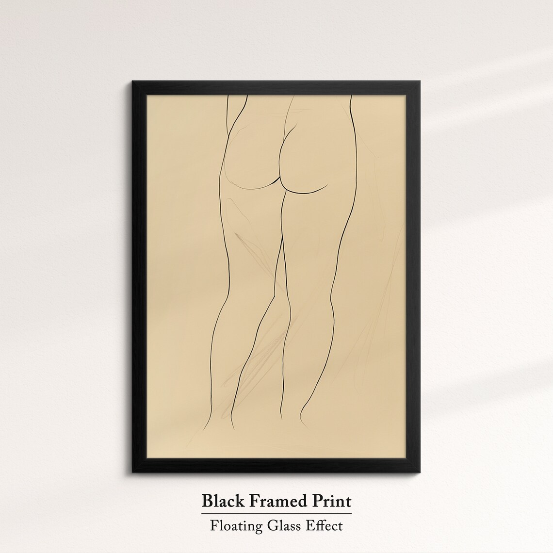 Minimalist Woman Body Line Art Drawing Beige Feminine Wall Art Print - Image 8