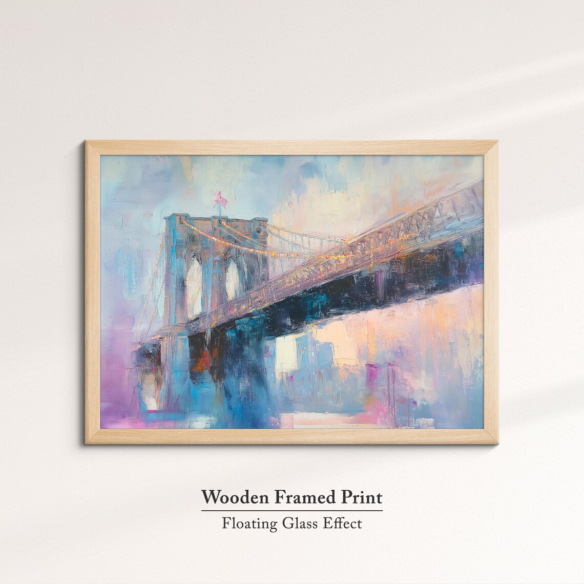 Brooklyn Bridge Abstract Oil Painting, New York Art Print - Image 6