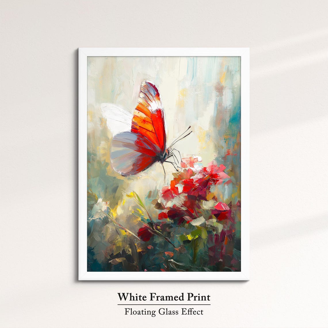Colorful Butterfly Abstract Oil Painting Framed Print Framed Portrait Wall Art Poster Home Decor Interior Butterfly Lover Gift - Image 7