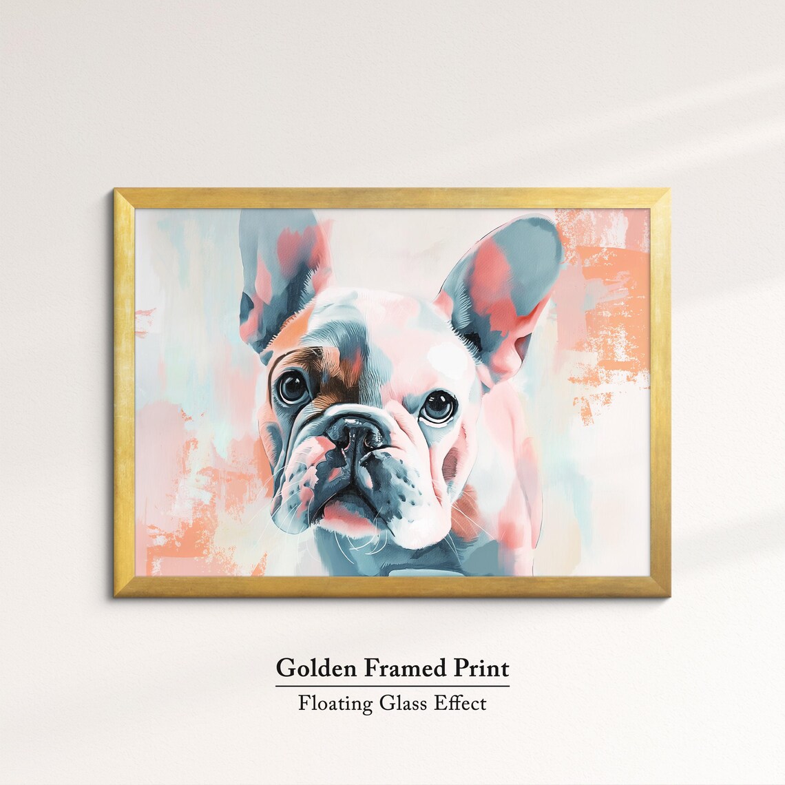 French Bulldog Soft Blush Pastel Watercolor Portrait Dog Art Poster - Image 5