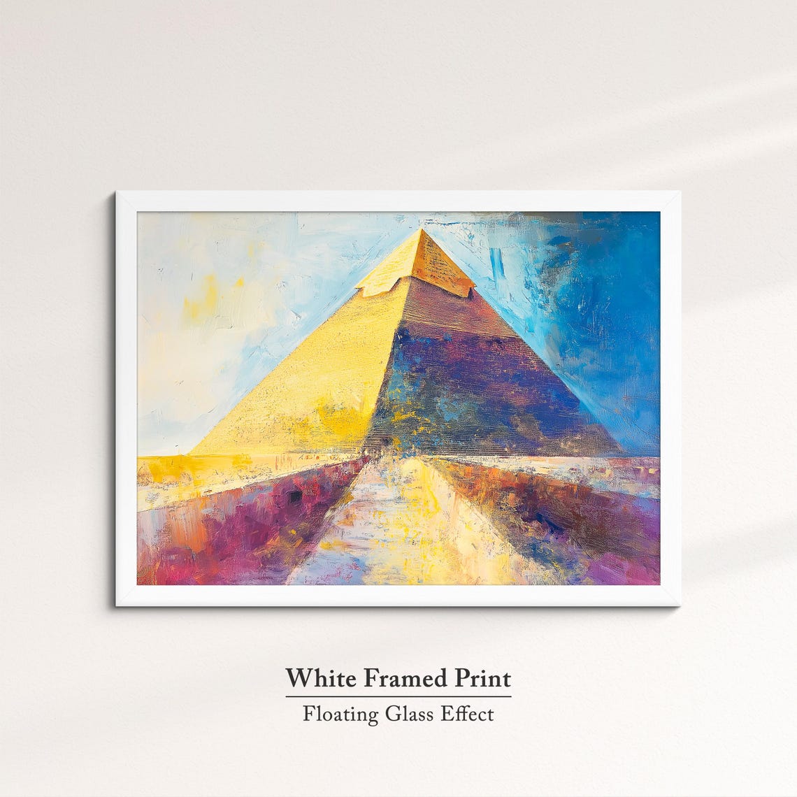 Great Pyramid Of Giza Abstract Oil Painting Golden Desert Egypt Poster - Image 7