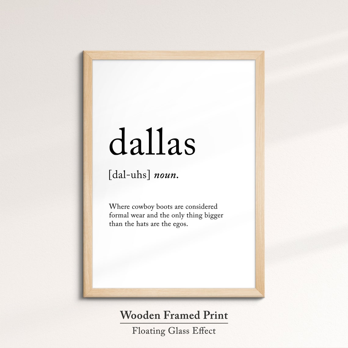 Dallas Texas Dictionary Definition Funny Cowboy Boots Quote Poster - Image 6