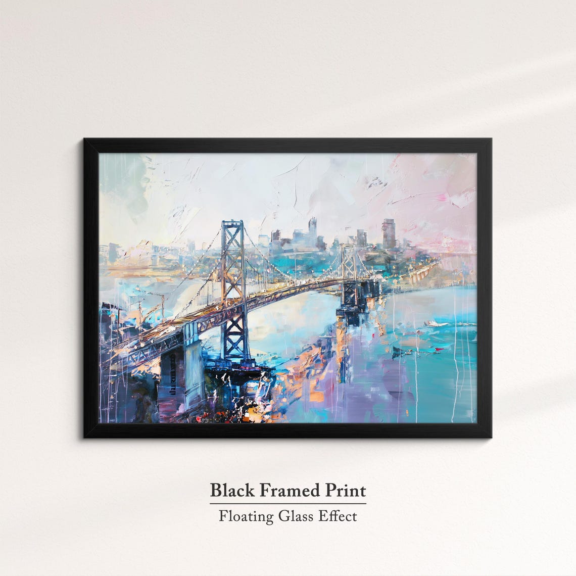 Golden Gate Bridge Abstract Oil Painting Framed Print Framed Large Sizes Wall Art Poster Travel Home Decor Interior San Francisco - Image 8