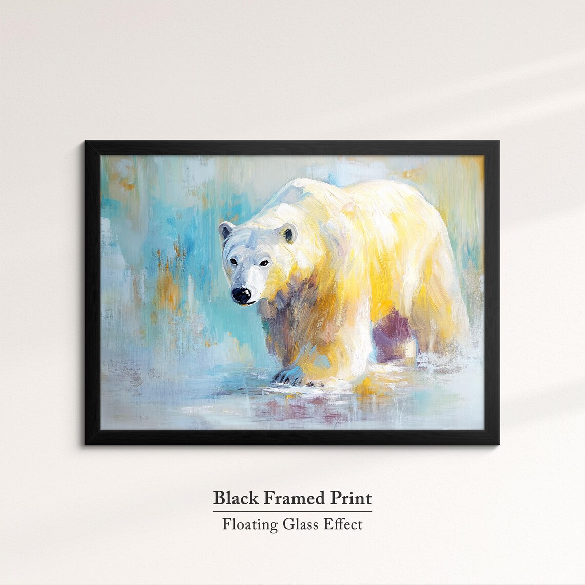 Polar Bear Blue Icy Abstract Oil Painting Arctic Wildlife Wall Art Poster - Image 8