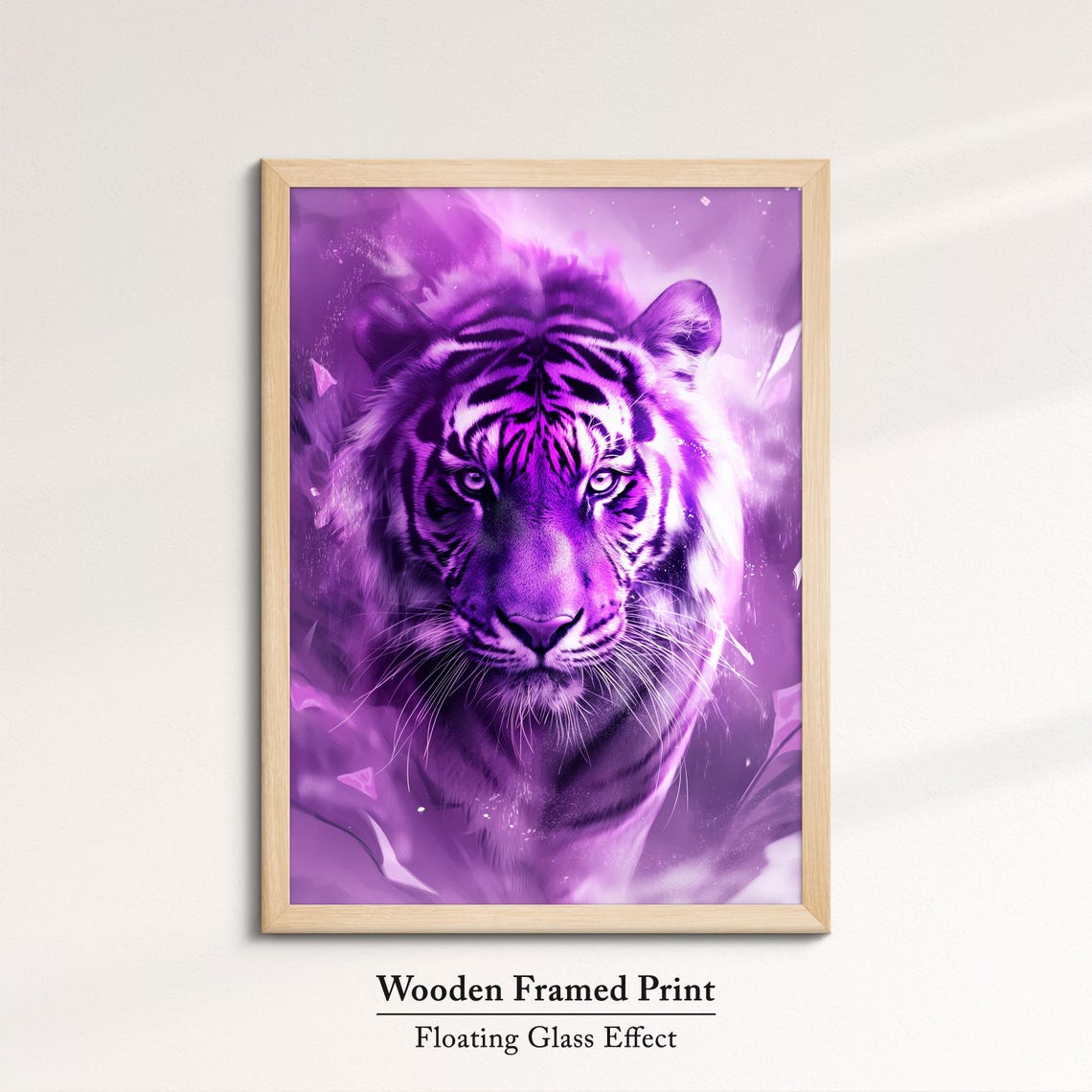 Purple Tiger Portrait Bold Vibrant Wildlife Big Cat Wall Art Print - Image 6