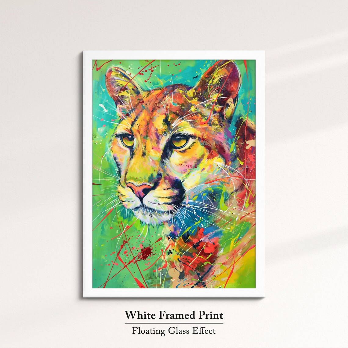 Colorful Lioness Face Pop Art Painting Vibrant Splatter Wildlife Wall Art Poster - Image 7