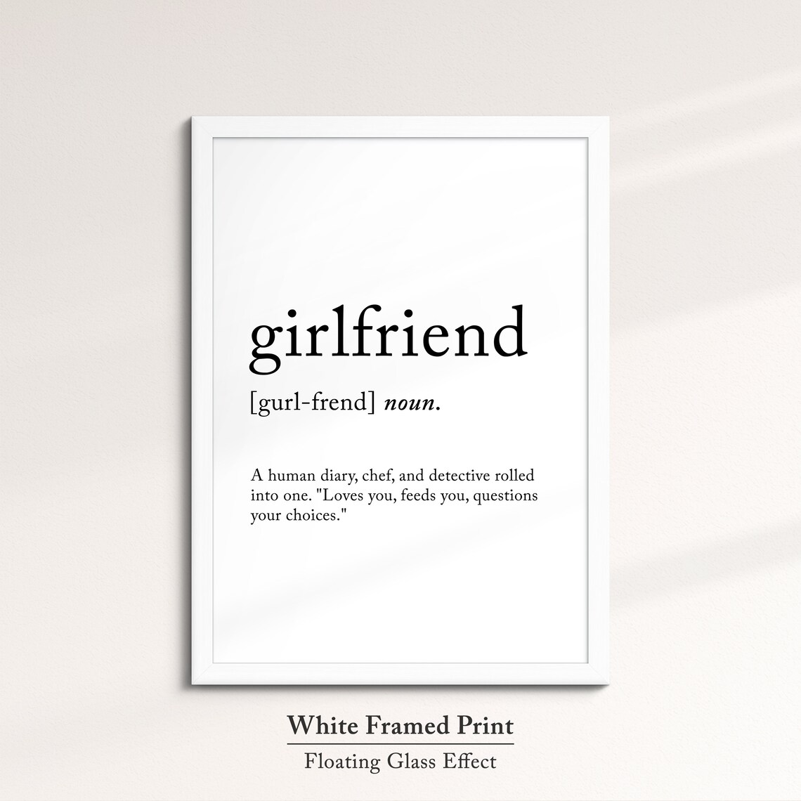 Girlfriend Minimalist Definition Quote Word Art Framed Print Framed Female Wall Art Lady Poster Feminine Home Decor Gifts For Her - Image 7