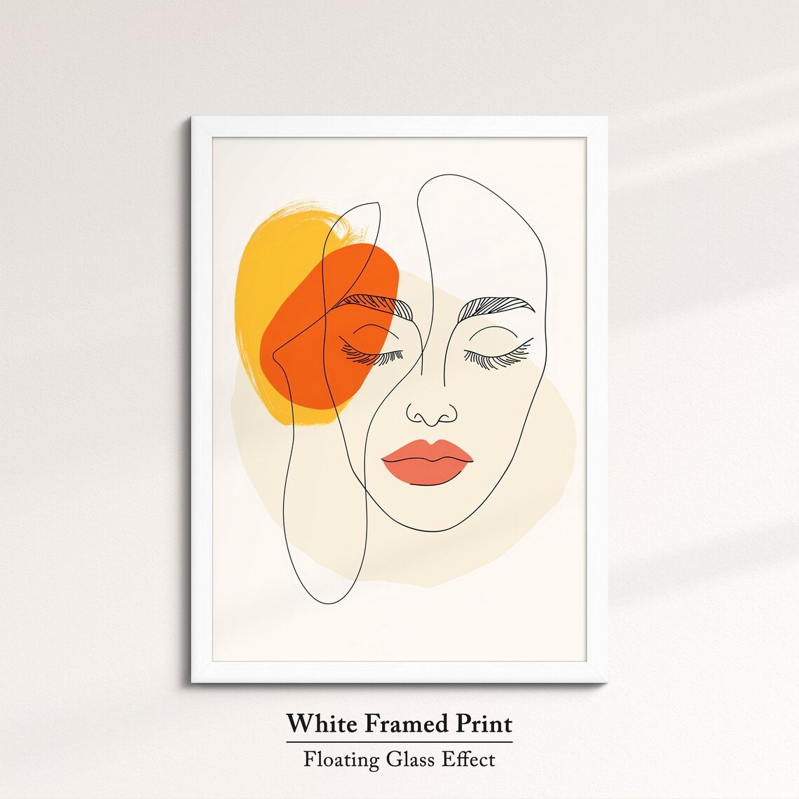Abstract Woman Face Line Art Modern Minimalist Warm Tone Wall Art - Image 7