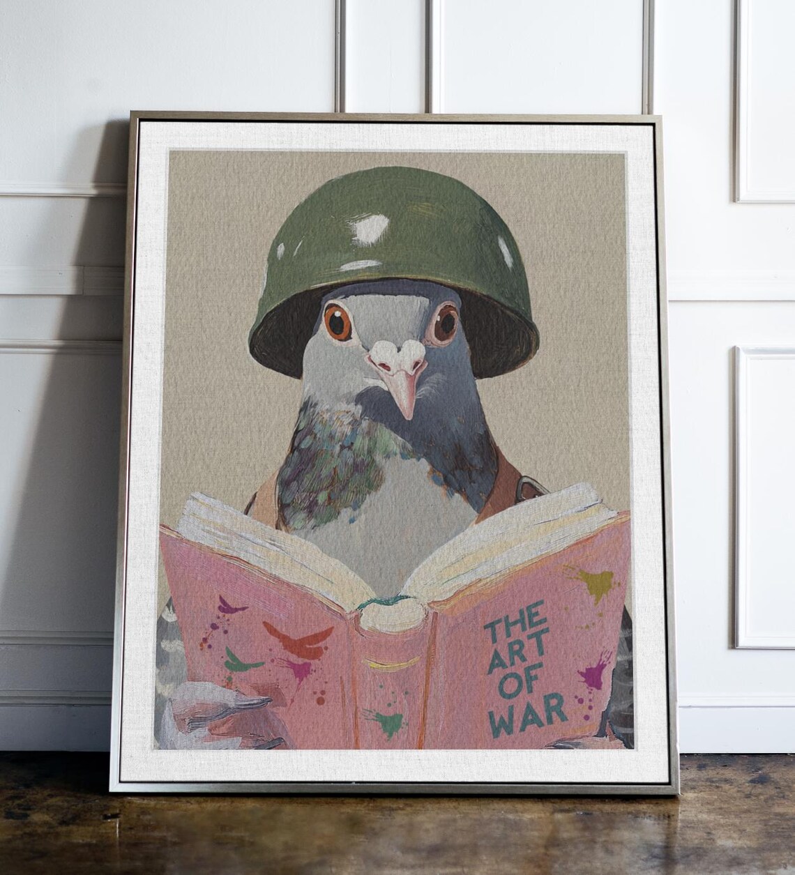 Hilarious Pigeon Poop Art Print, Quirky Bathroom Decor