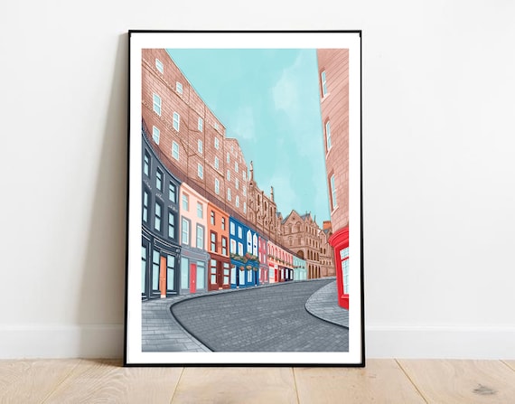 Edinburgh Skyline Art Print, Scotland Travel Poster