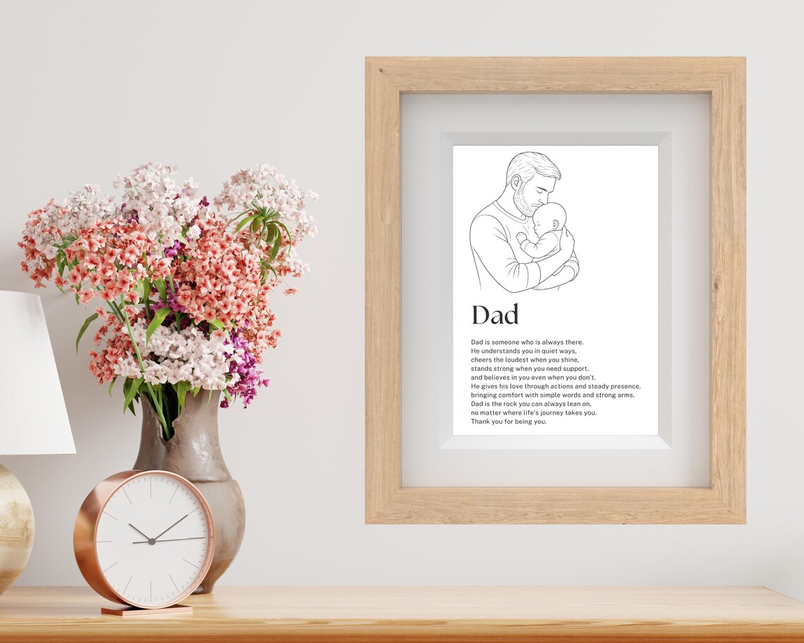 Fathers Day Gift Minimalist Line Art For Dad - Image 4