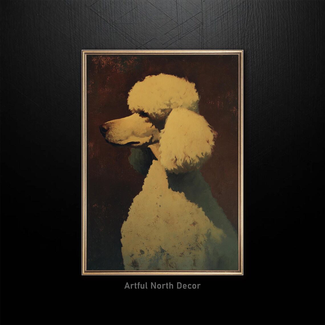 Elegant Poodle Portrait, Vintage Style Art Print