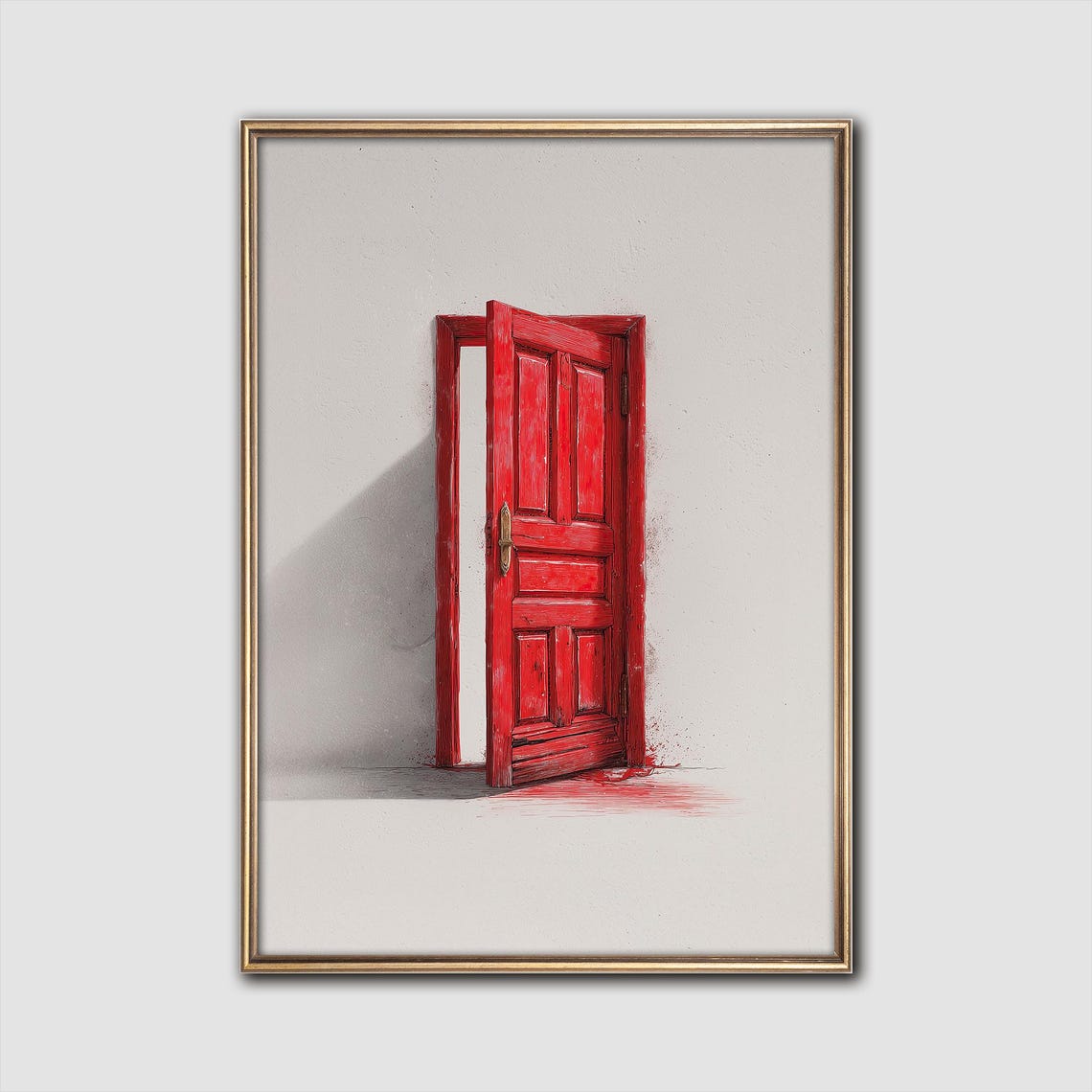 Red Door Moody Gothic Wall Art Symbolic Decor