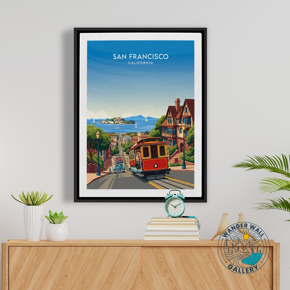 San Francisco Cable Car Downtown Alcatraz View Travel Poster - Image 5