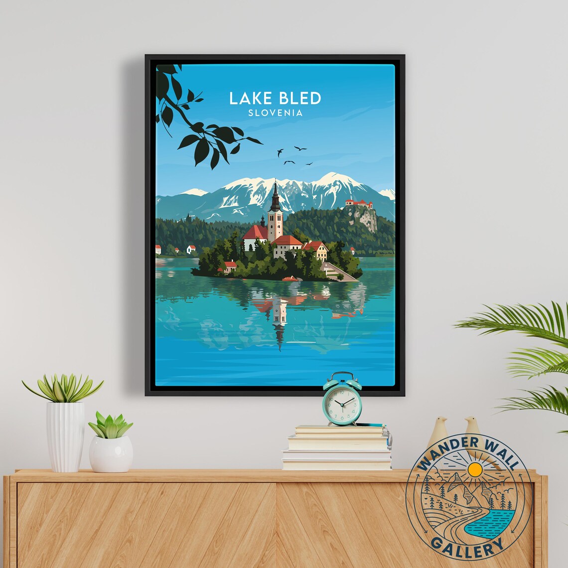 Lake Bled Slovenia Island Church Snowy Peaks Blue Lake Poster - Image 5
