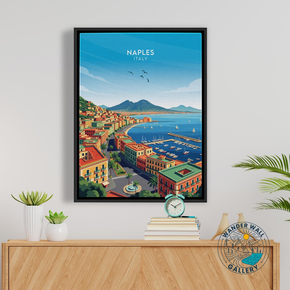 Naples Italy Bay Mount Vesuvius Marina Cityscape Coastal Travel Poster - Image 5
