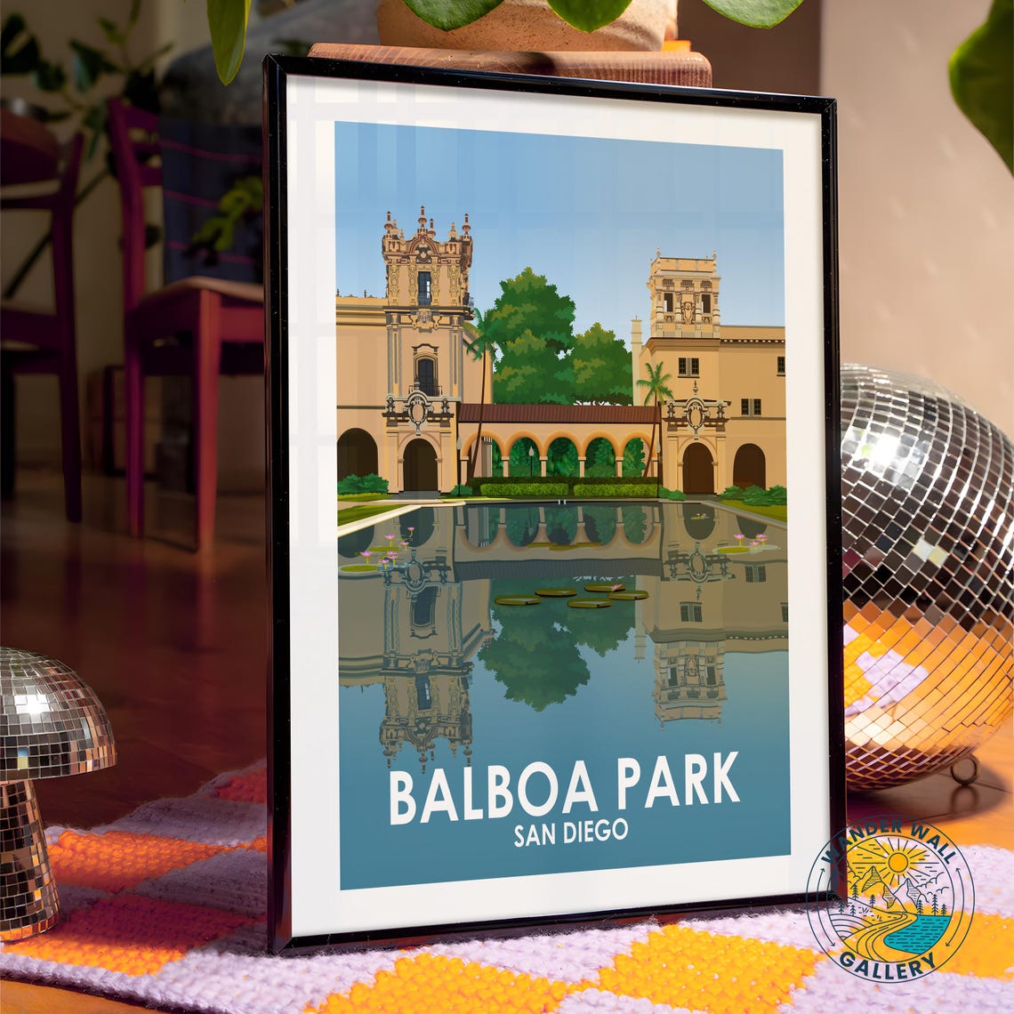 Balboa Park San Diego Spanish Colonial Reflecting Pool Travel Poster - Image 4