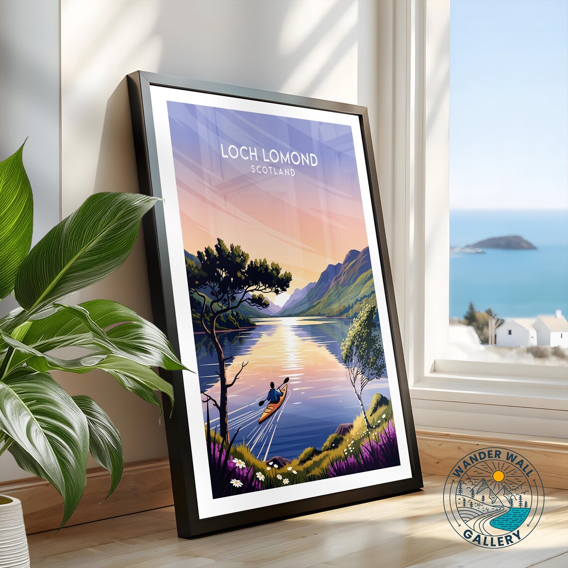 Loch Lomond Scotland Golden Hour Kayak Trip Highland Lake View Poster - Image 2
