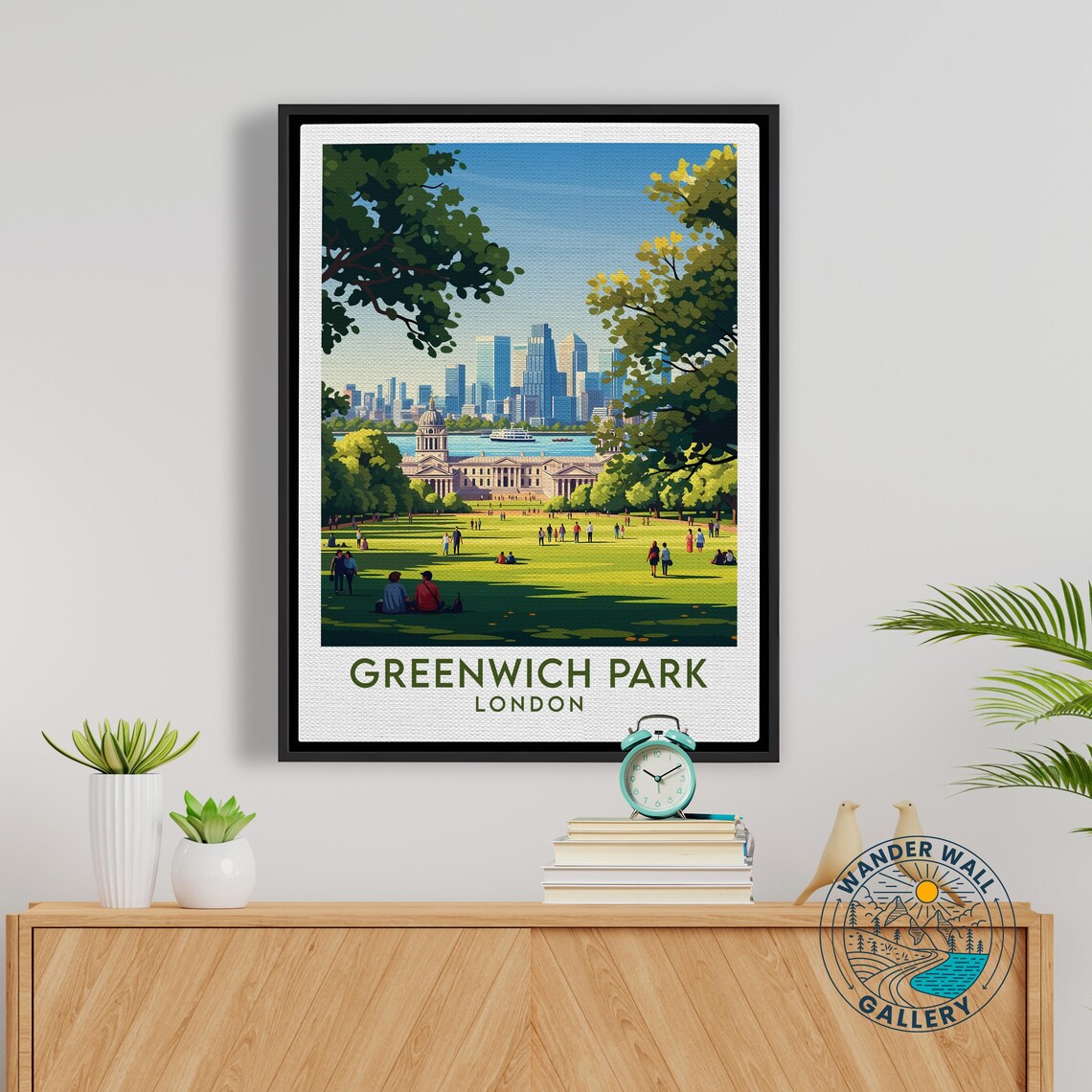 Greenwich Park London Naval College Thames Skyline Summer Day Poster - Image 5