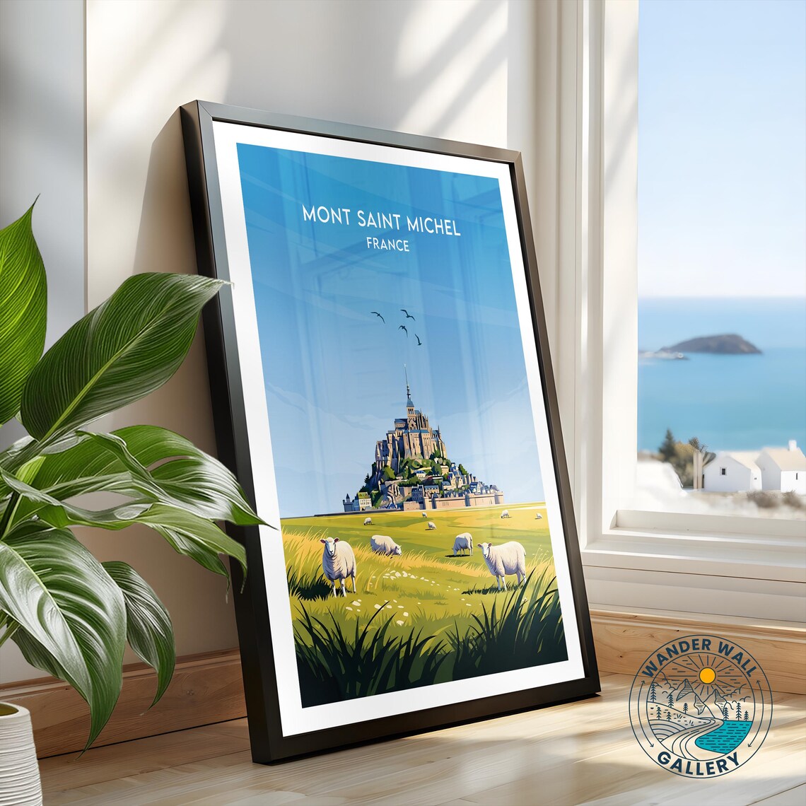 Mont Saint Michel France Island Abbey Sheep Meadow Travel Poster - Image 2