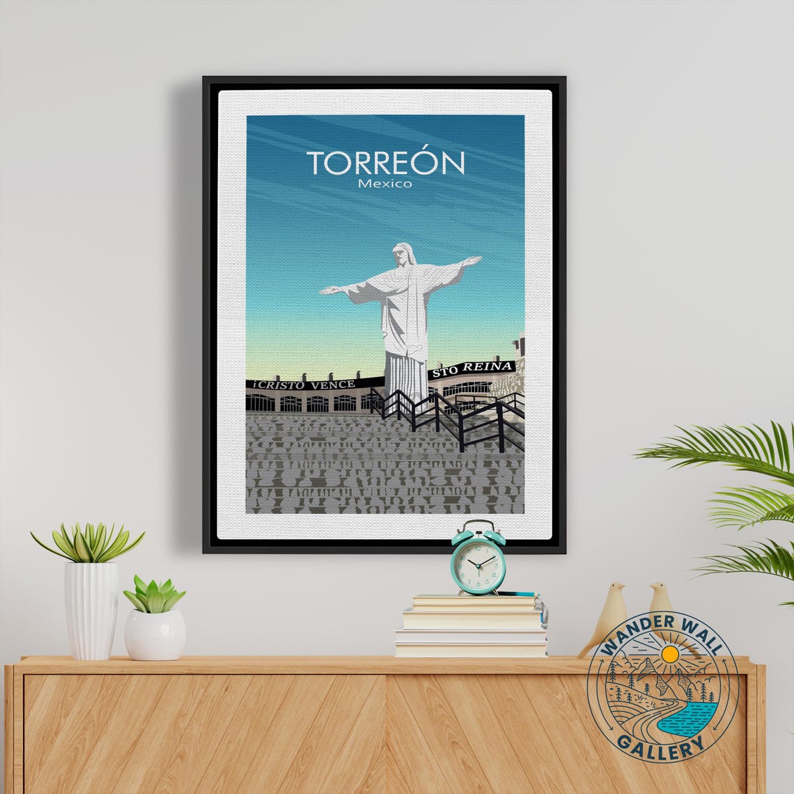 Torreon Mexico Cristo Monument Sunset Whitewashed Hilltop Poster - Image 5